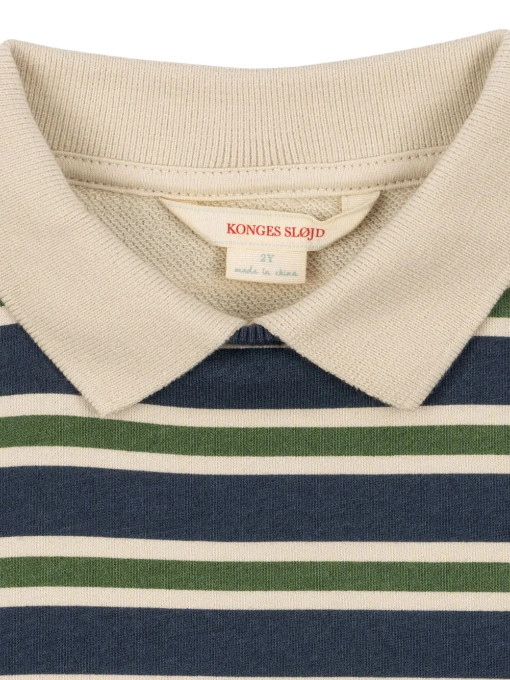 Konges Sløjd Gestreept poloshirt met borduurwerk Blauw