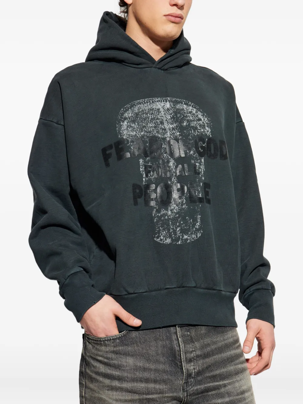 Fear Of God Graphic-print Hoodie In Gray