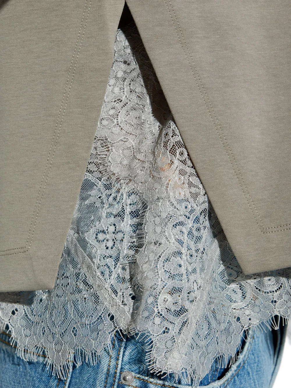 Munthe Lace-trim T-shirt In Brown