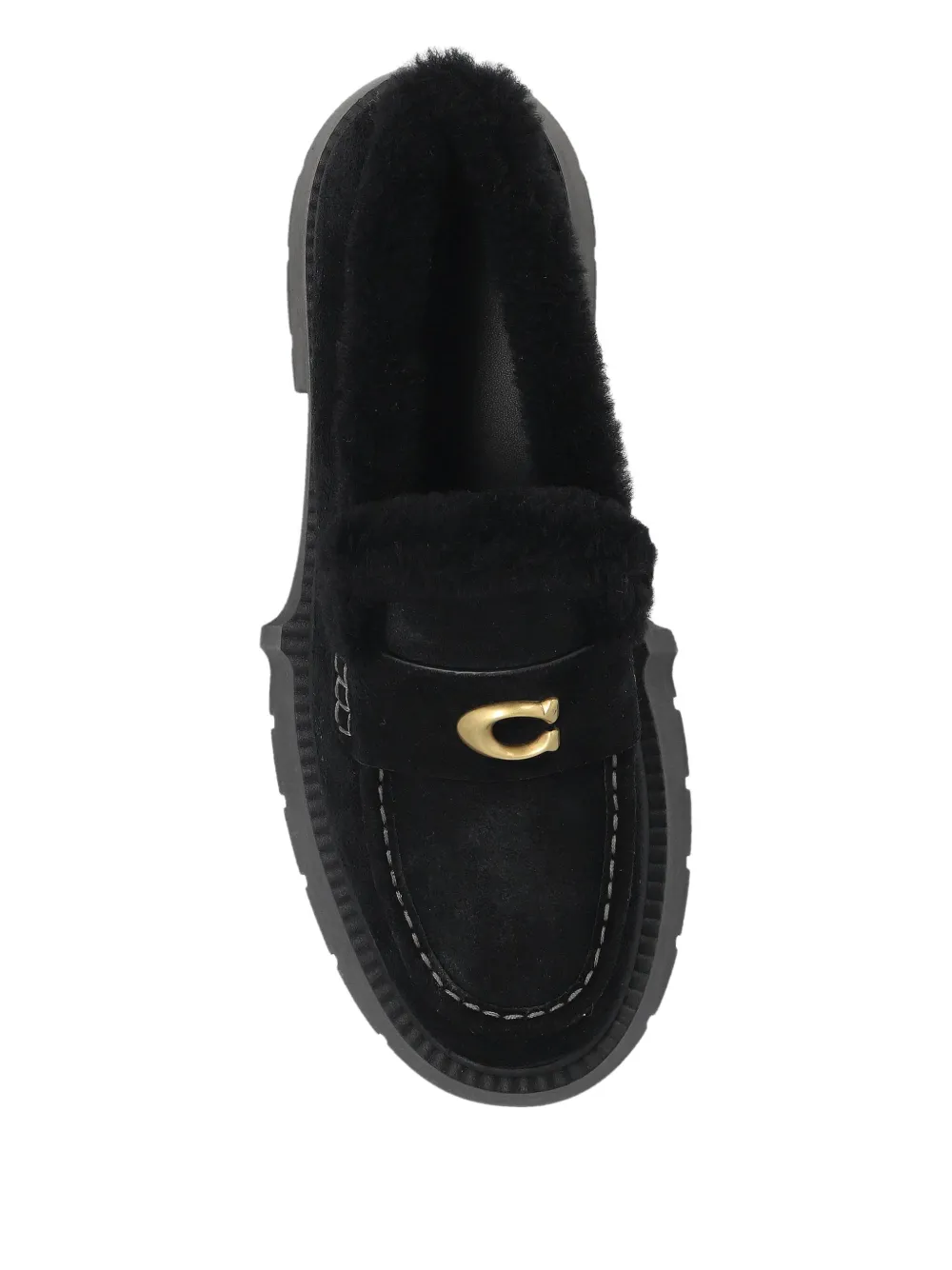 Coach Leah lammy loafers met logo Zwart