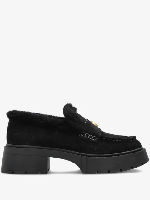 Coach Leah shearling logo loafers