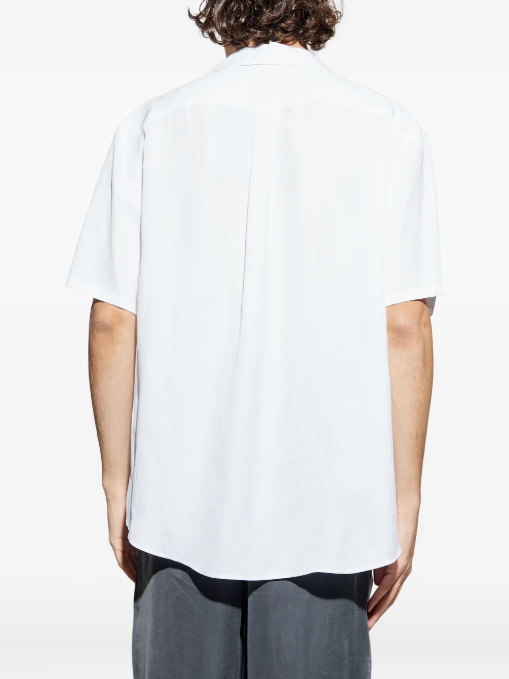 Giorgio Armani Overhemd met korte mouwen en zak Wit