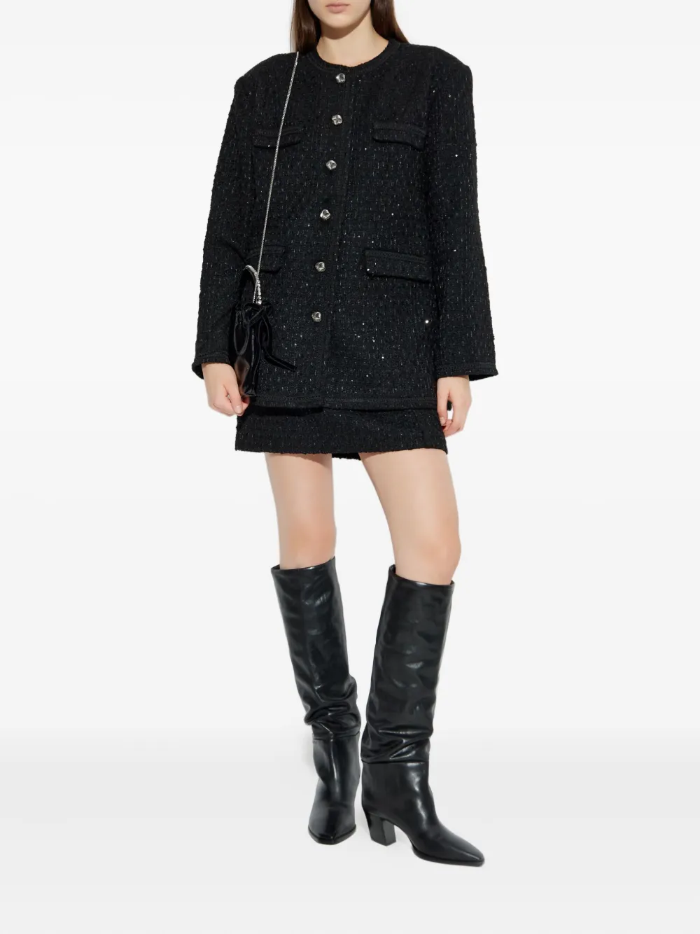 Gestuz Gzkeiko tweed mini skirt - Zwart