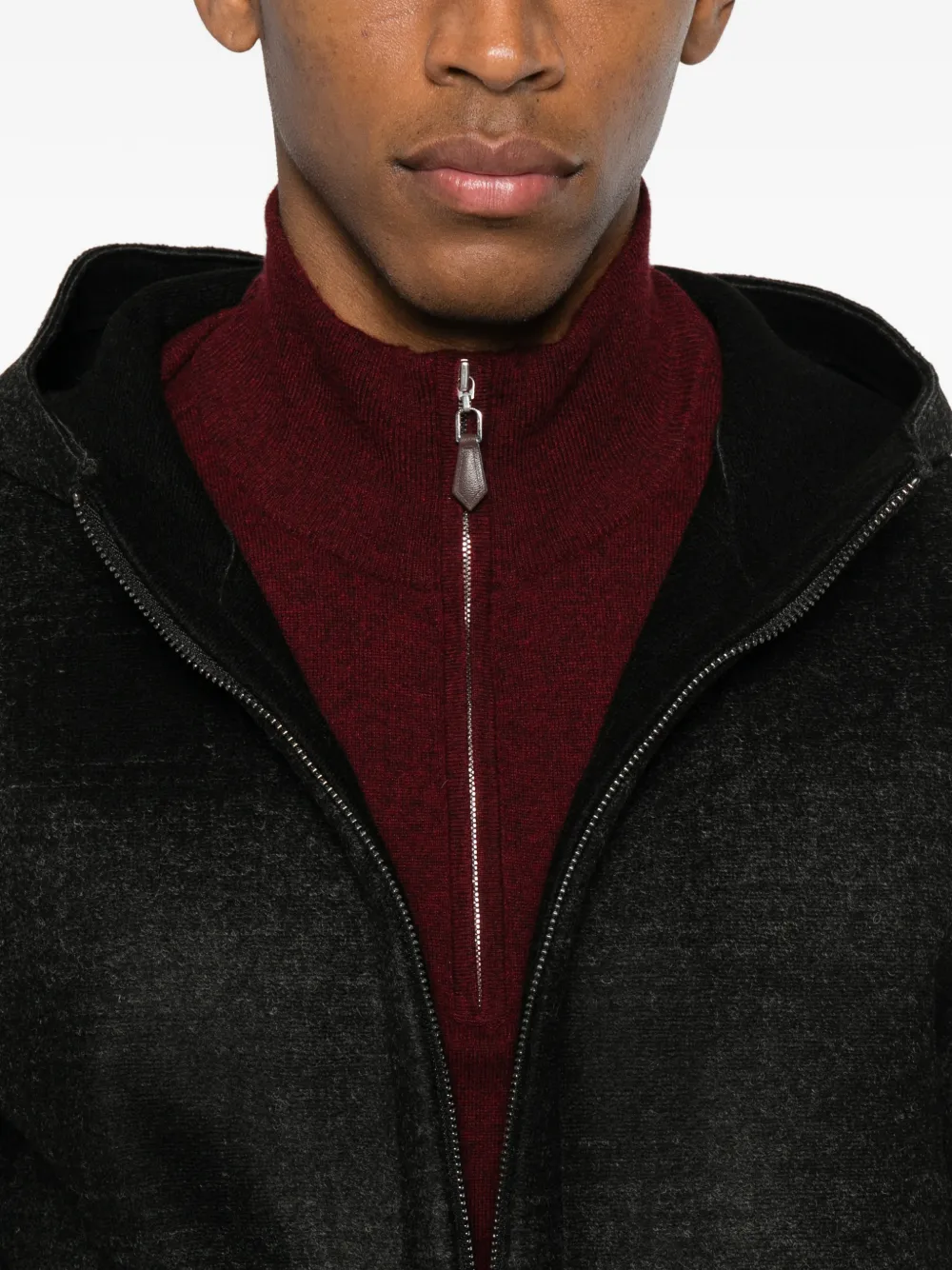 Colmar Hooded Zip Coat In Black