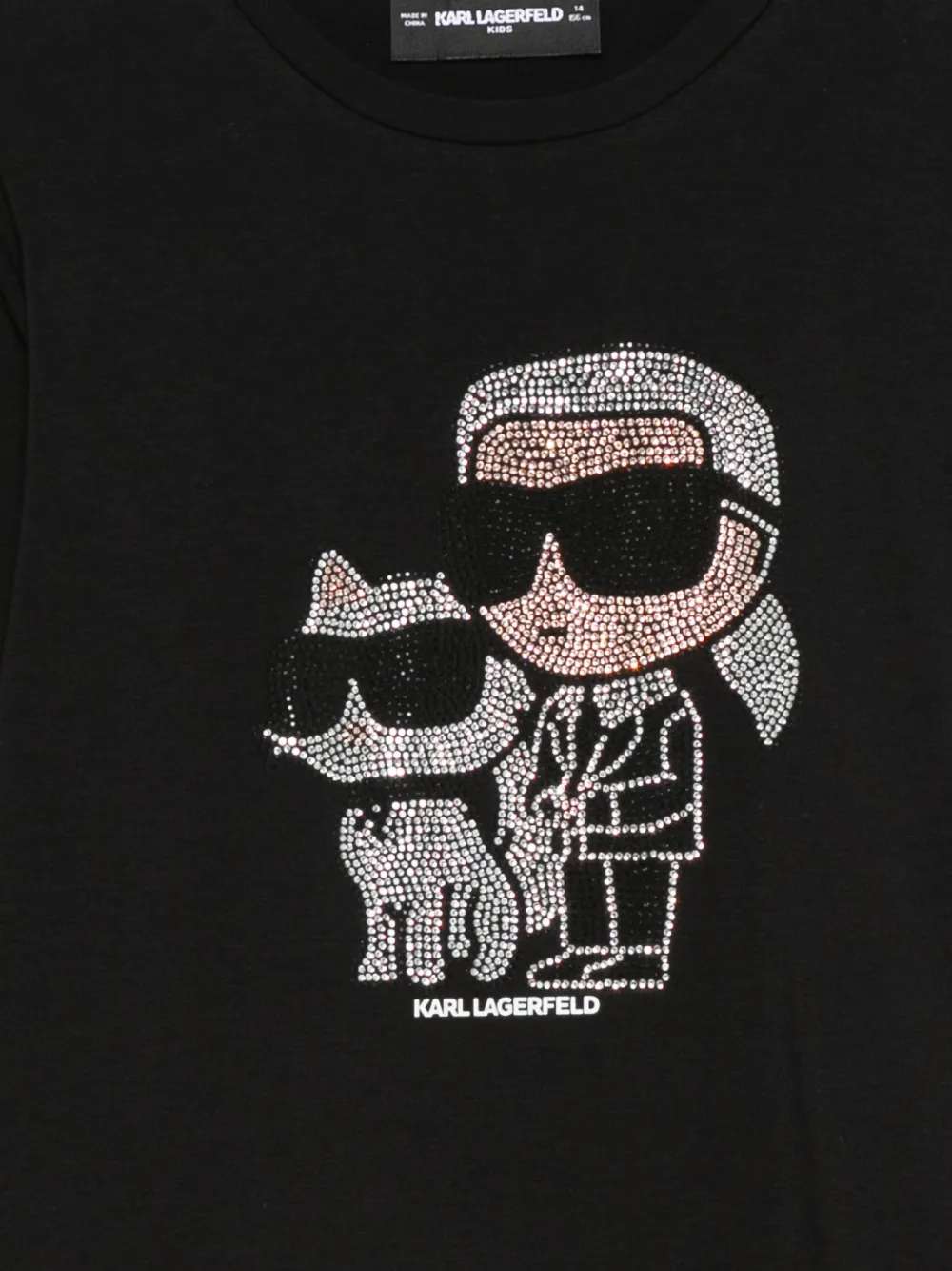 Karl Lagerfeld Embellished Long-sleeve T-shirt In Black