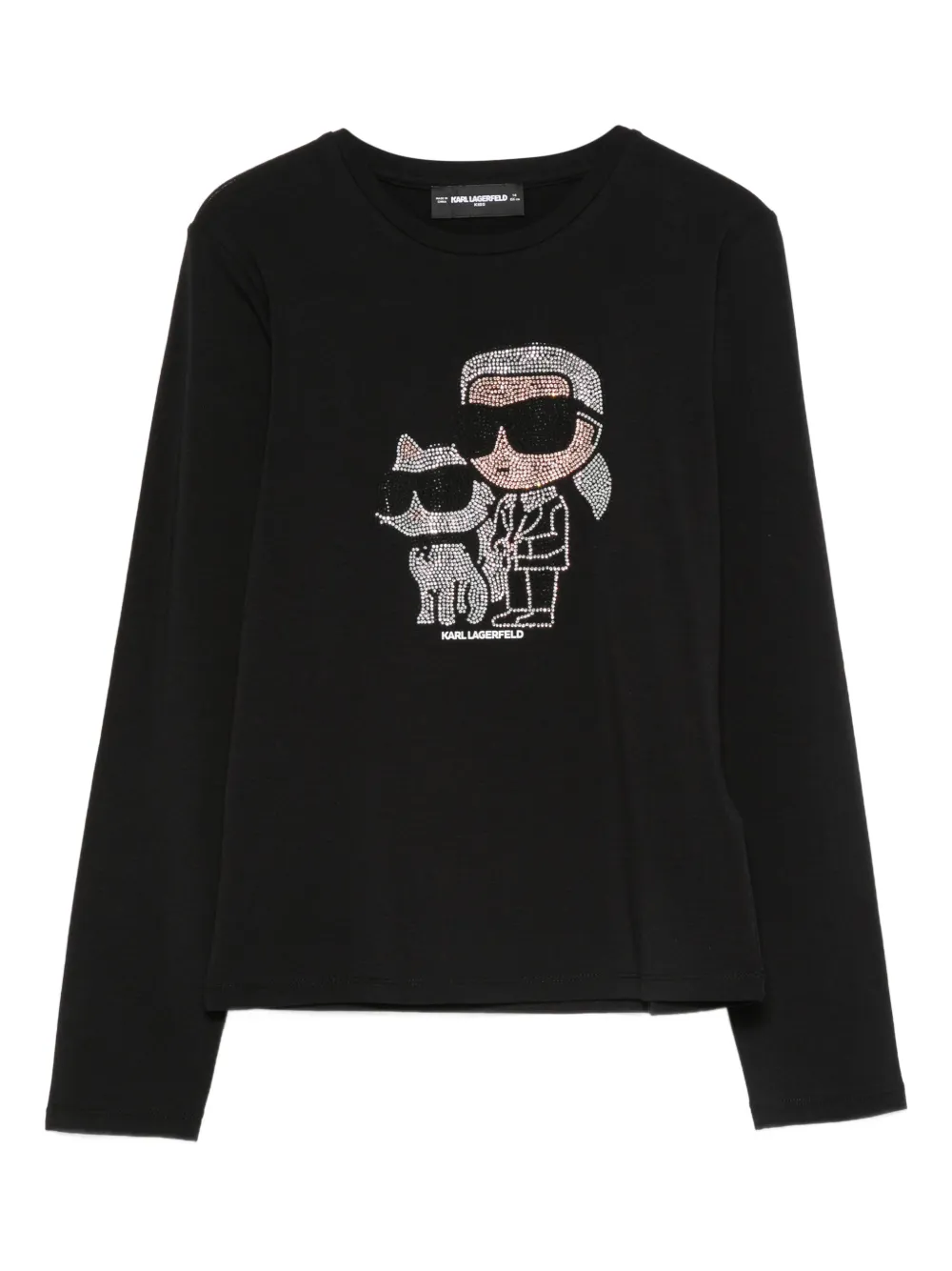Karl Lagerfeld Kids embellished long-sleeve T-shirt - Nero