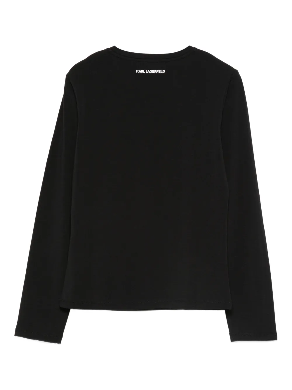 Karl Lagerfeld Embellished Long-sleeve T-shirt In Black