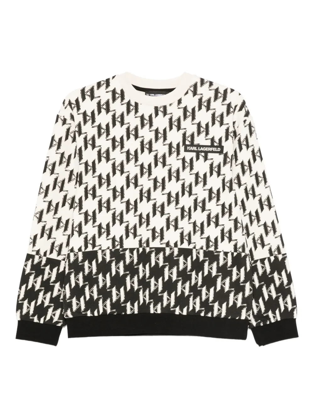 Karl Lagerfeld Kids' Patterned Logo-patch Sweatshirt In Multi