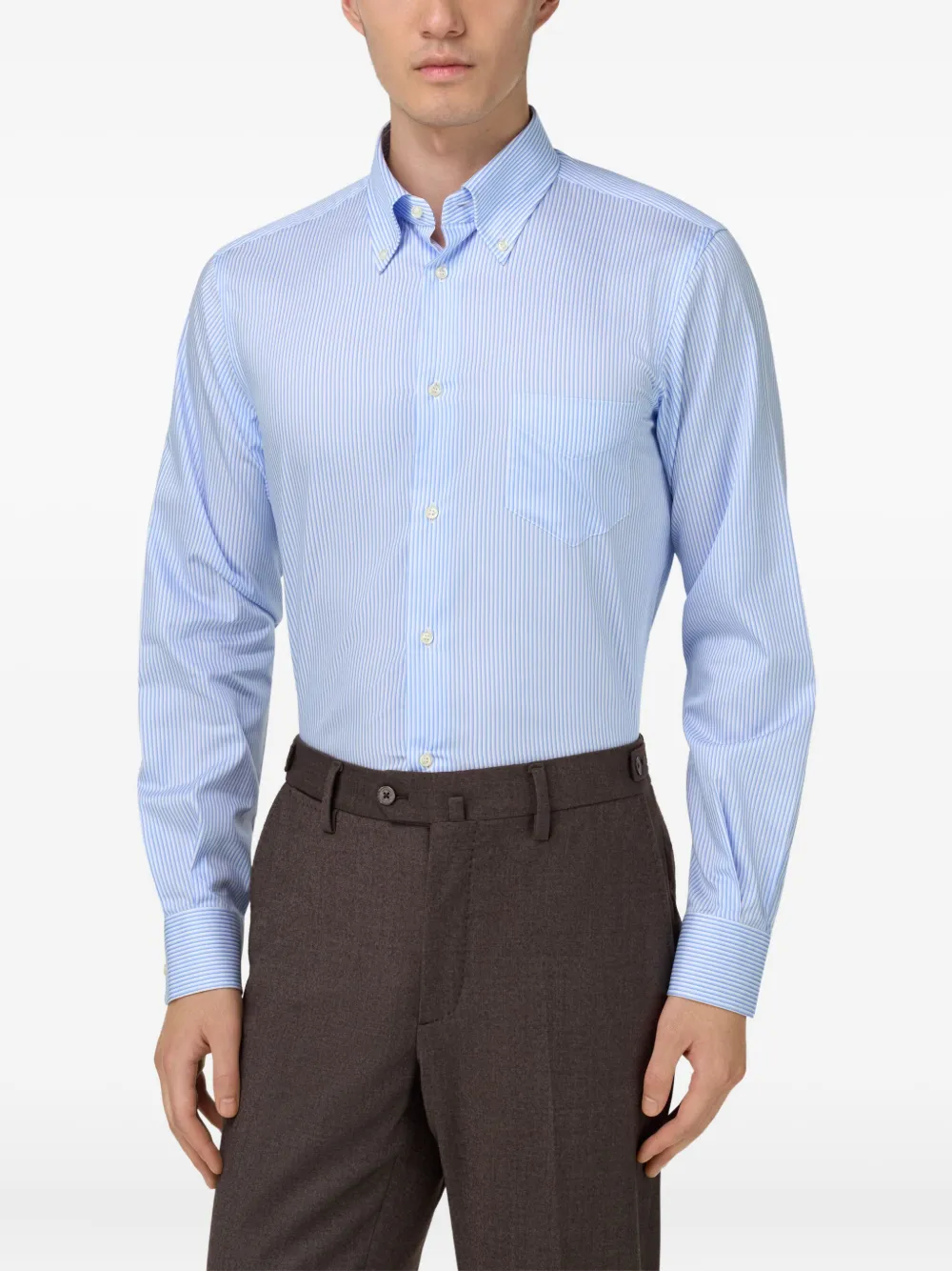 Boggi Milano Gestreept overhemd Blauw