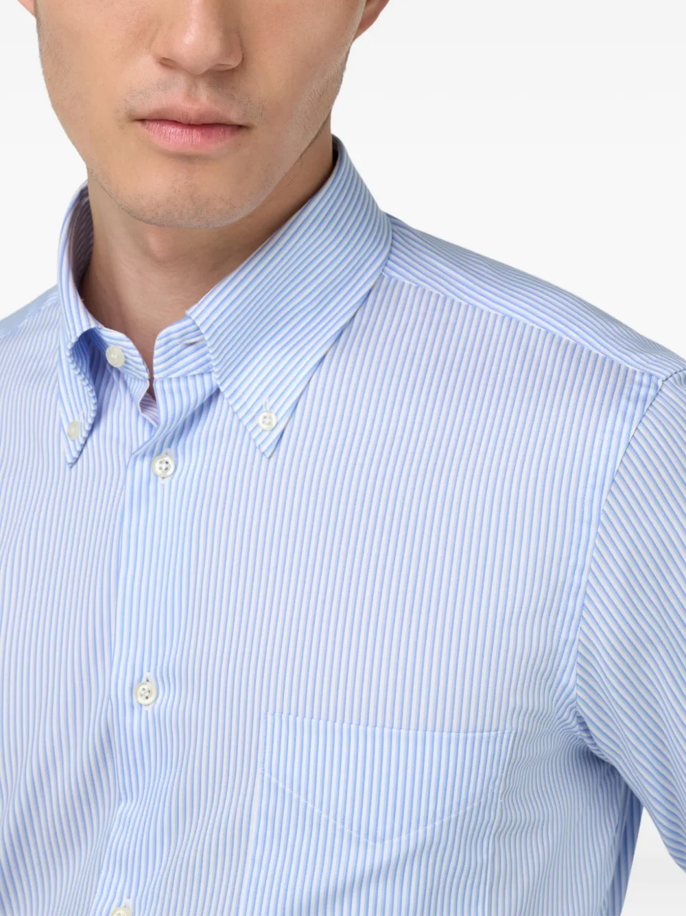 Boggi Milano Gestreept overhemd Blauw