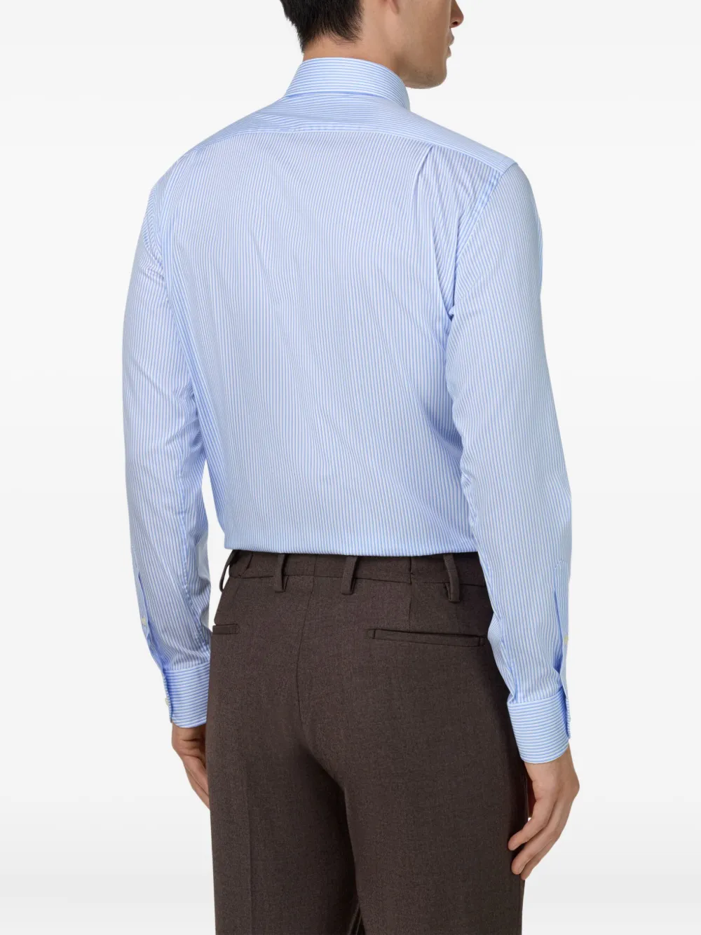 Boggi Milano Gestreept overhemd Blauw
