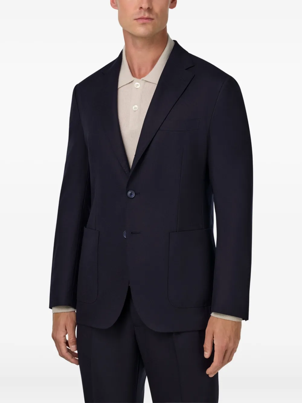 Boggi Milano Blazer met enkele rij knopen Blauw