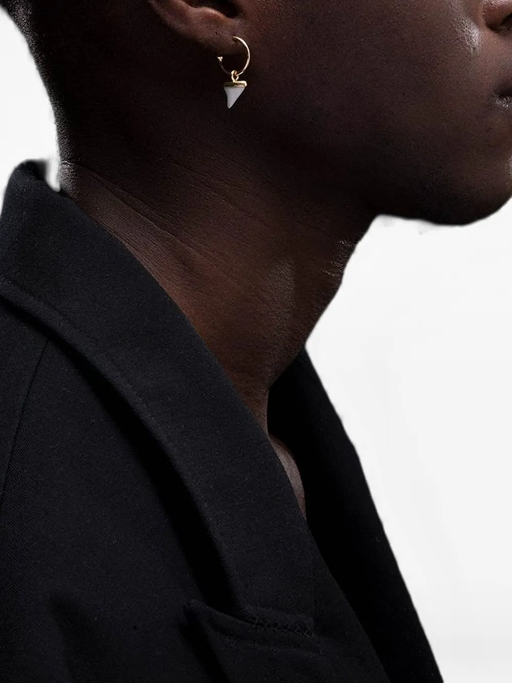 尖钉吊饰圈形耳环