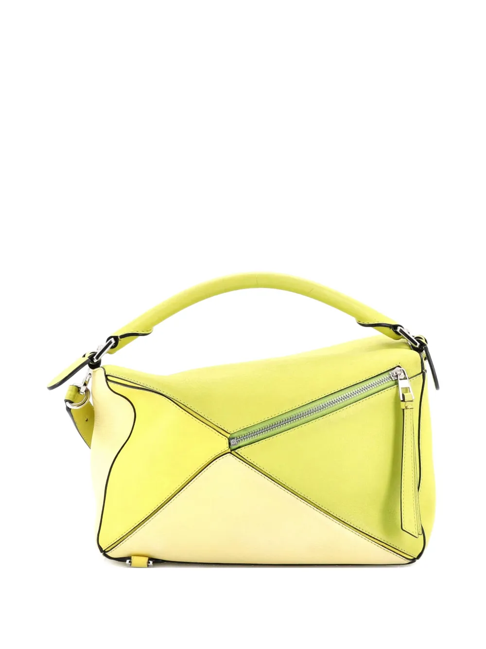 Pre-owned Loewe Puzzle Bag Leather Medium Shoulder Bag In Yellow