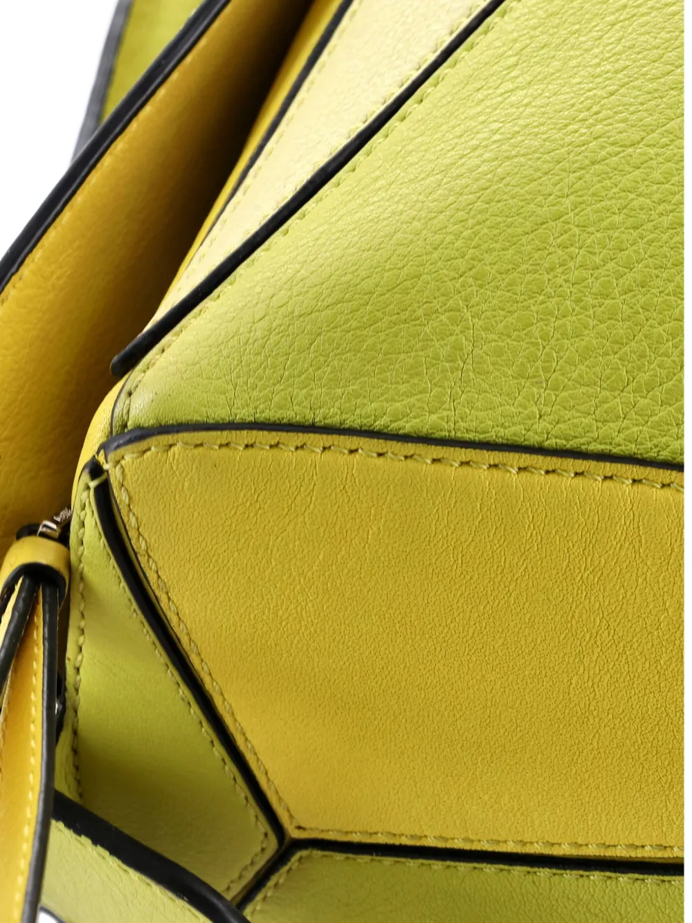 Pre-owned Loewe Puzzle Bag Leather Medium Shoulder Bag In Yellow