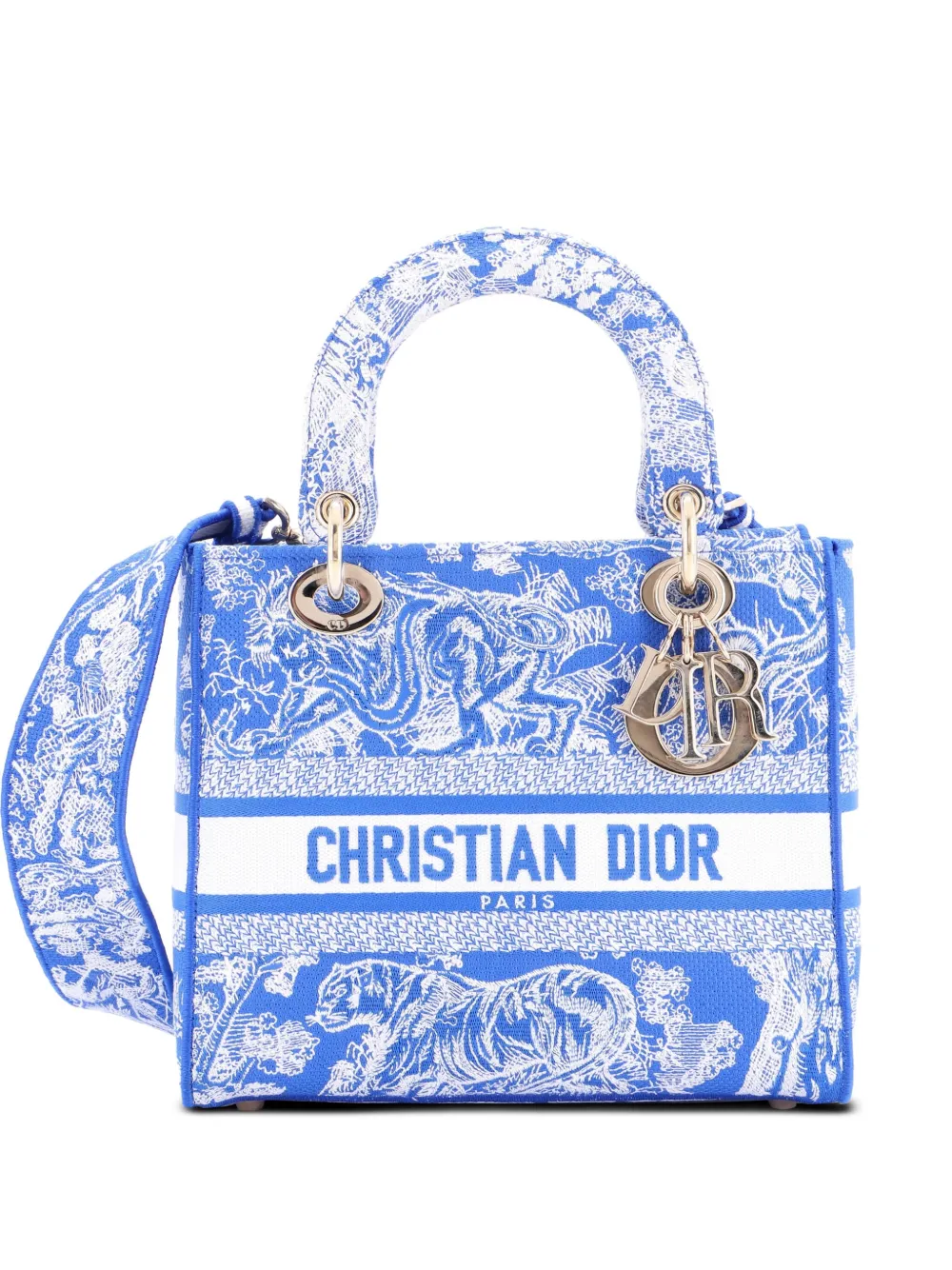 Christian Dior Pre-Owned Toile de Jouy Lady D-Lite Bag Embroidered Christian Dior Pre-Owned Toile de Jouy Lady D-Lite Bag Embroidered