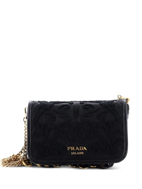 Prada Pre-Owned Corsaire Embroidered Quilted Tessuto Small belt bag