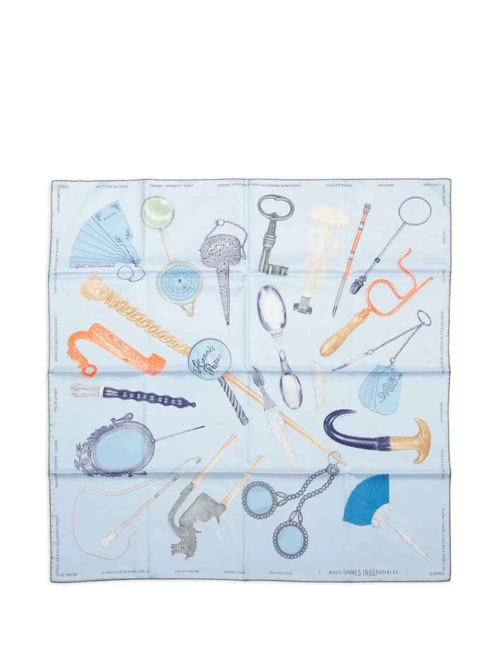 Hermès Pre-Owned foulard Nous Sommes Inséparables 90 (2010-2025) | bleu | Image 1