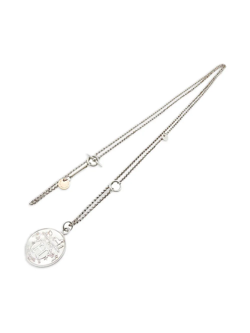 Hermès Pre-Owned collar Ex-Libris largo en plata de ley y oro rosa de 18kt 2020-2025 | rosado | Image 1