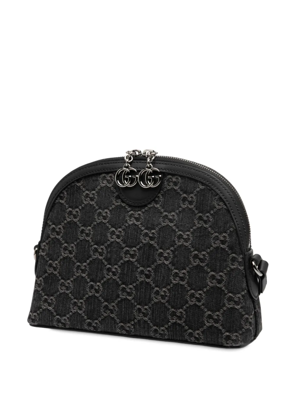 Pre-owned Gucci 2016-2025 Small Gg Denim Ophidia Dome Crossbody Bag