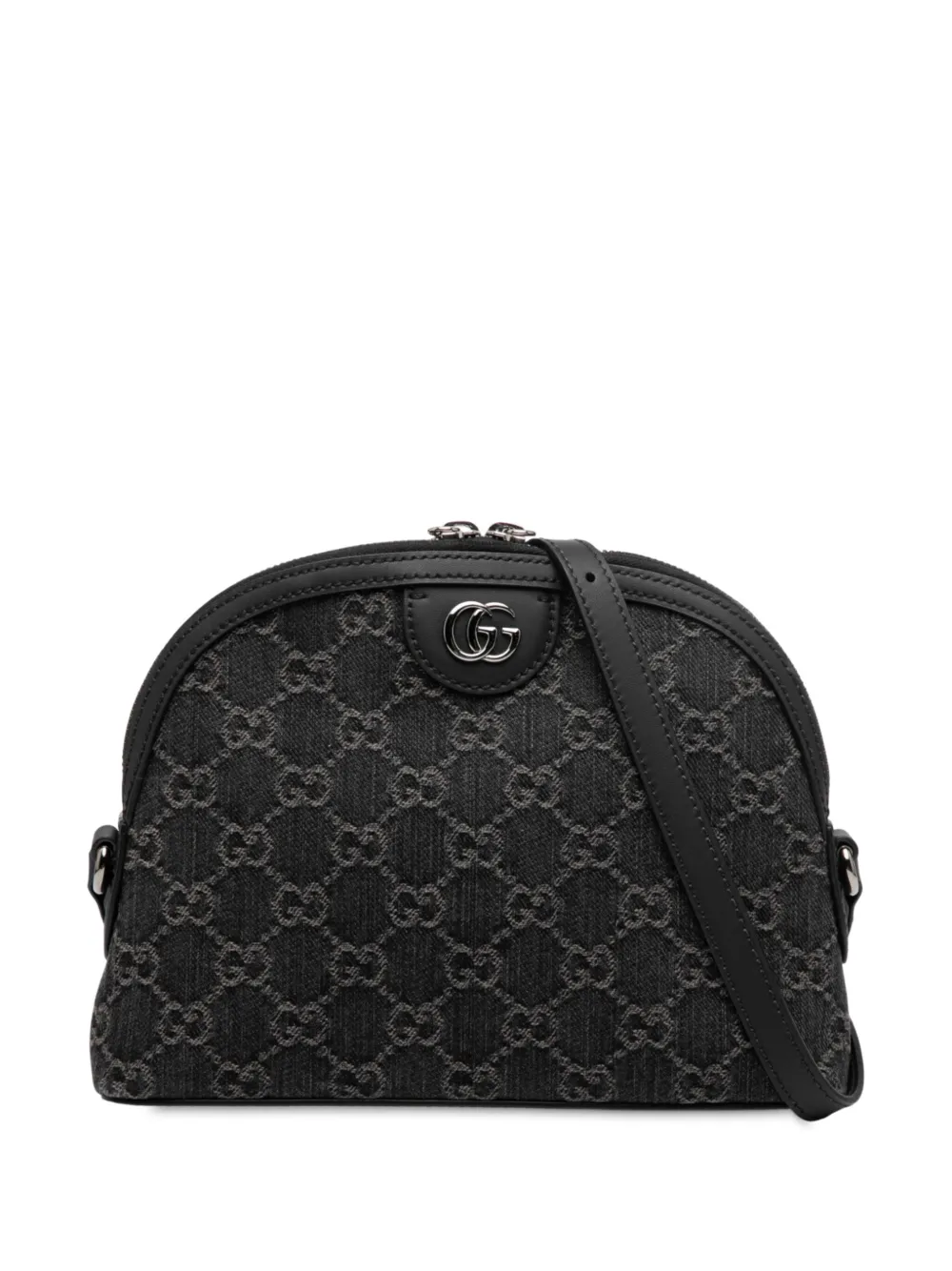 Pre-owned Gucci 2016-2025 Small Gg Denim Ophidia Dome Crossbody Bag