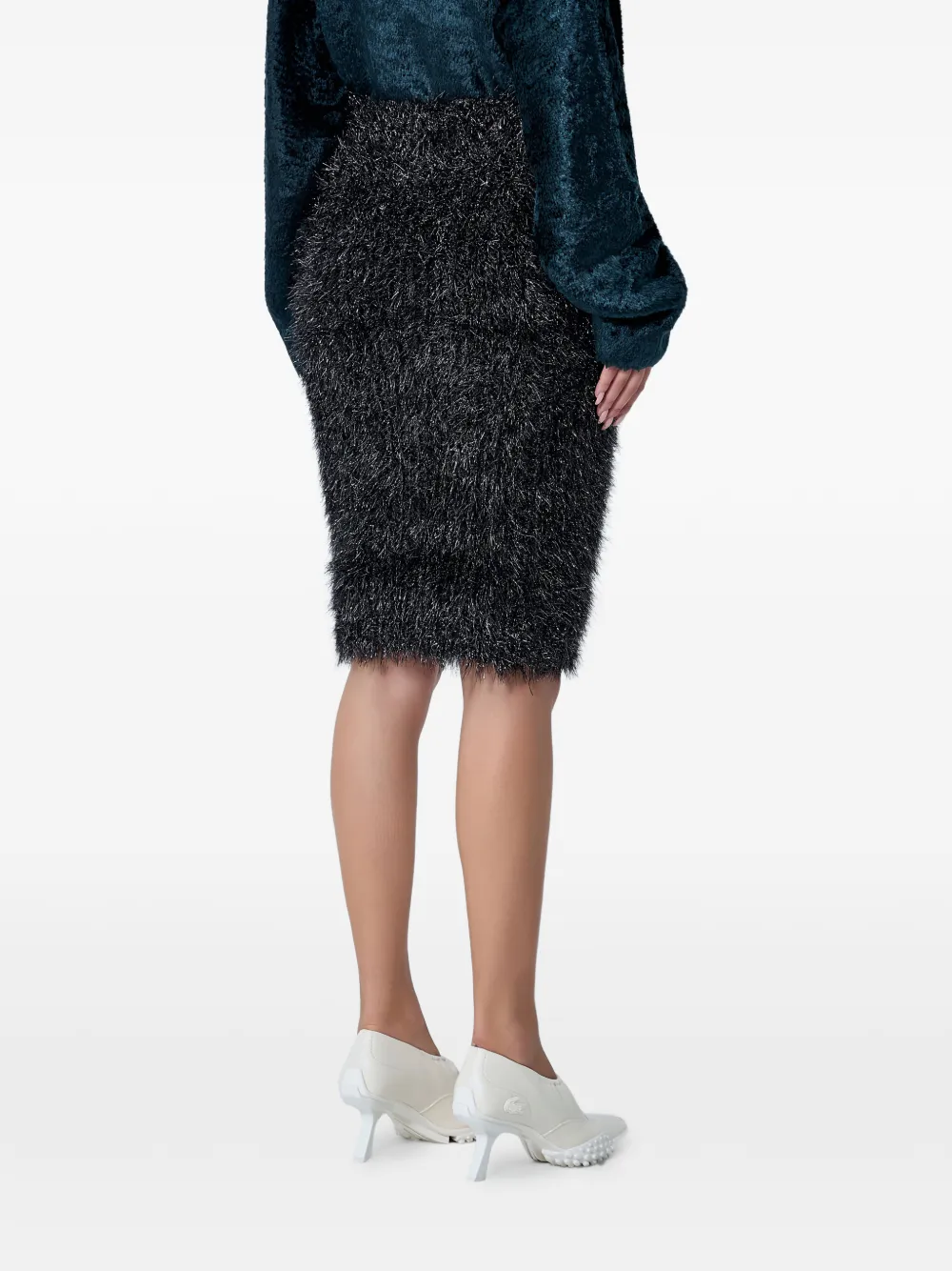 Lacoste Lurex gebreide midi-rok - Zwart