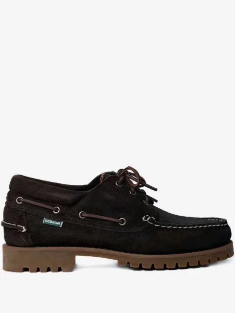 Sebago chaussures bateau en daim à effet ciré