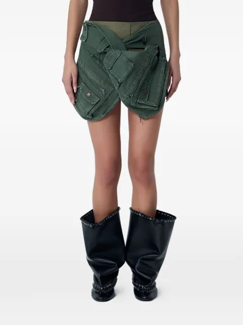 August Barron layered cargo mini skirt