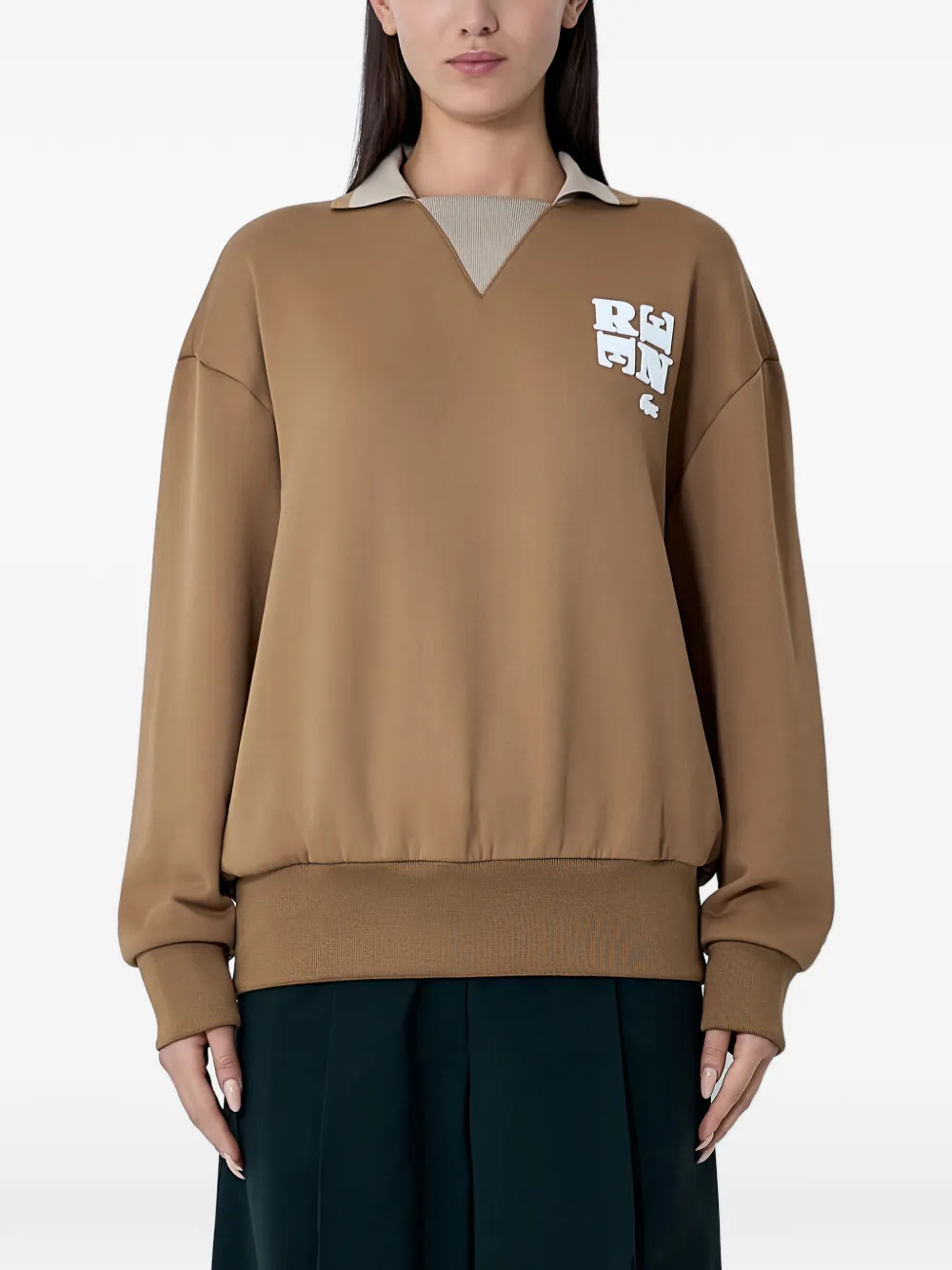 Lacoste logo collar sweatshirt - Braun