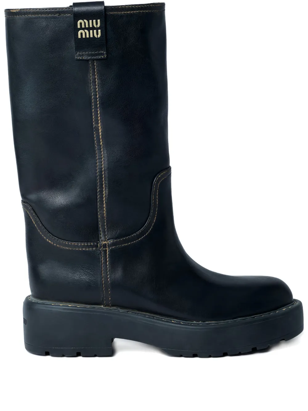 Miu 55mm logo boot Zwart