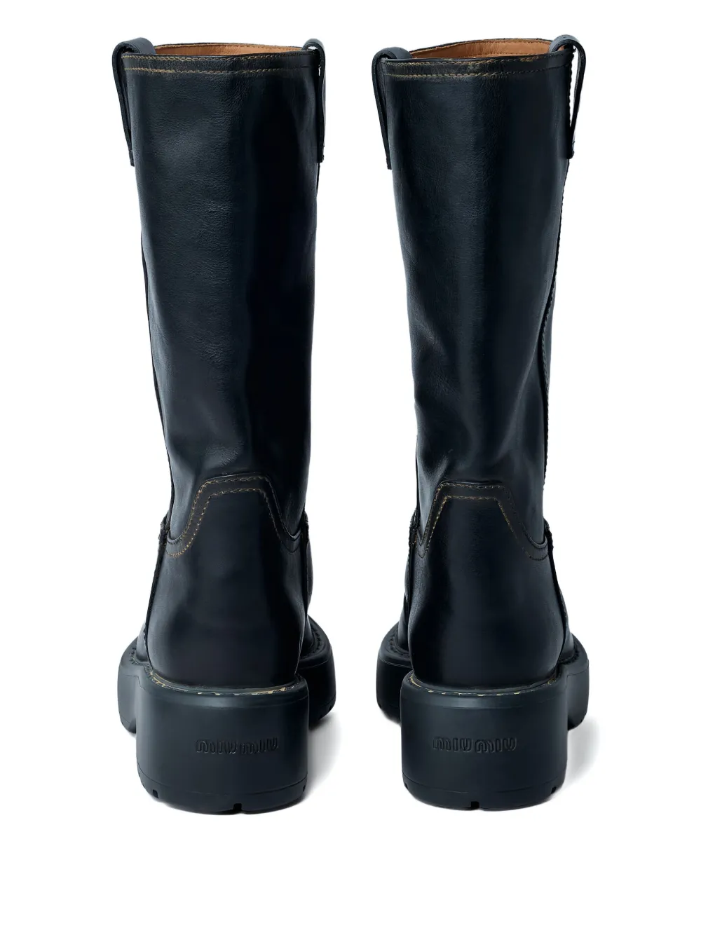 Miu 55mm logo boot Zwart