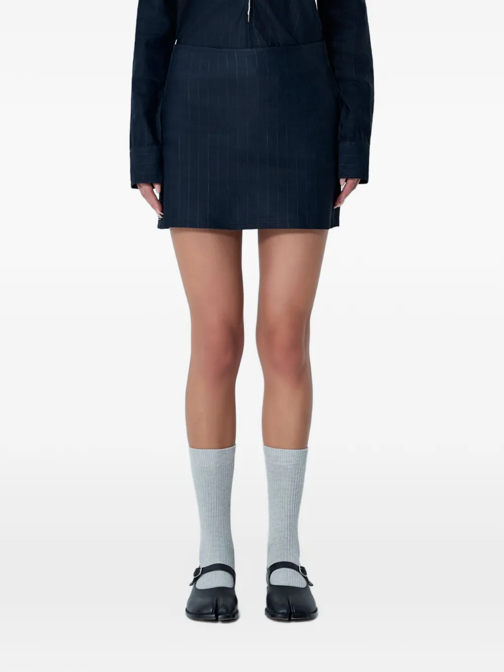 OUR LEGACY pinstripe mini skirt - Blu