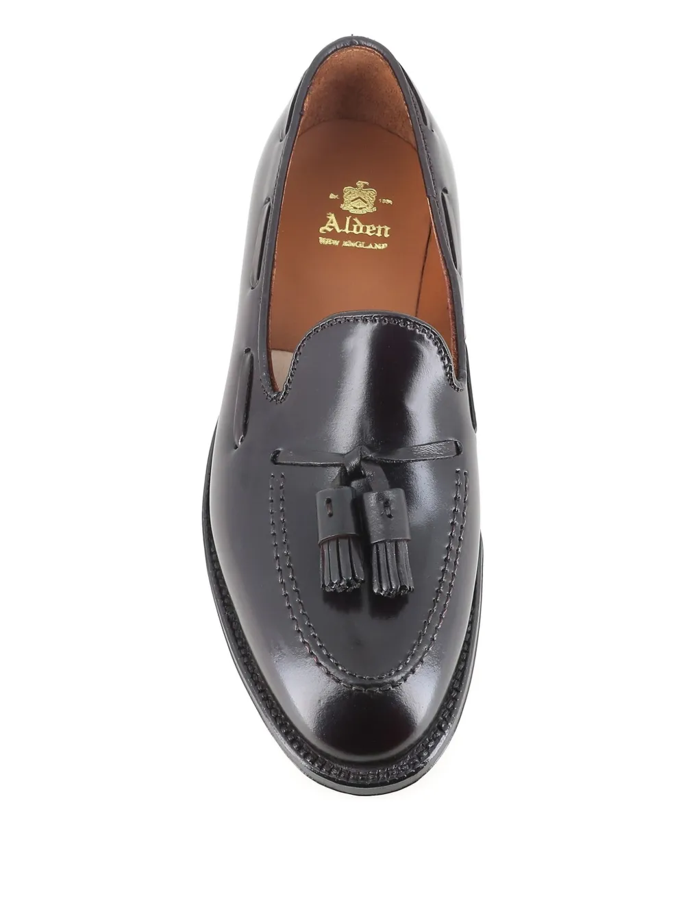 Alden Leren loafers met kwastjes Bruin