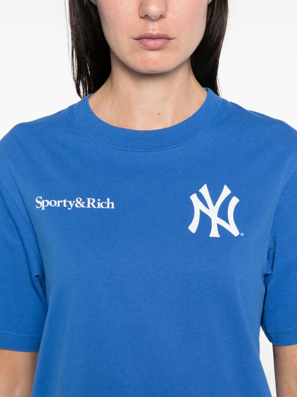 Sporty & Rich Champions T-shirt met ronde hals Blauw
