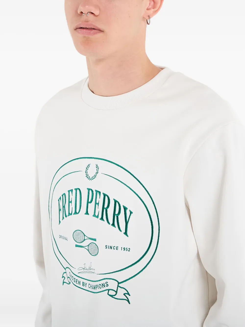Fred Perry Sweater met print Wit