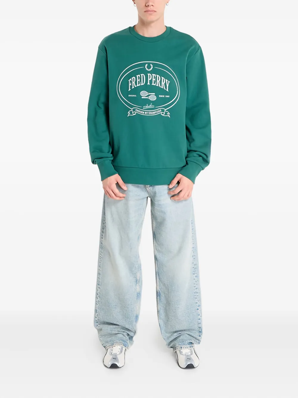 Fred Perry Sweater met ronde hals - Groen