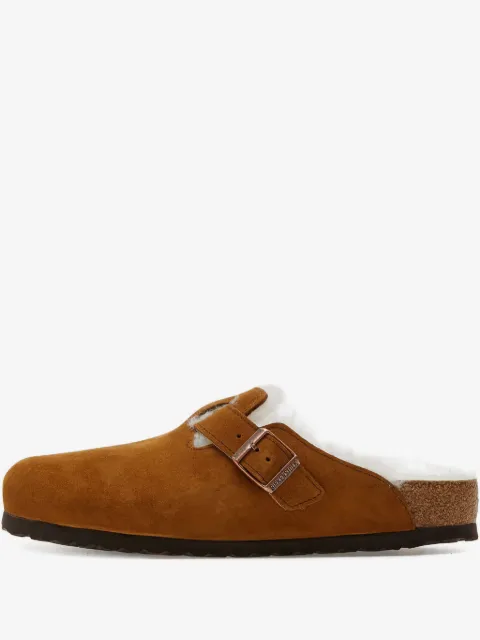 Birkenstock Boston Shearling buckled mules 