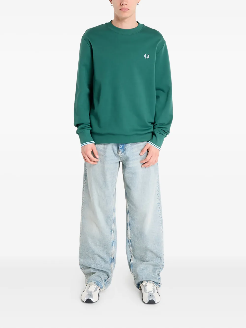 Fred Perry Crew-neck Sweatshirt In Green