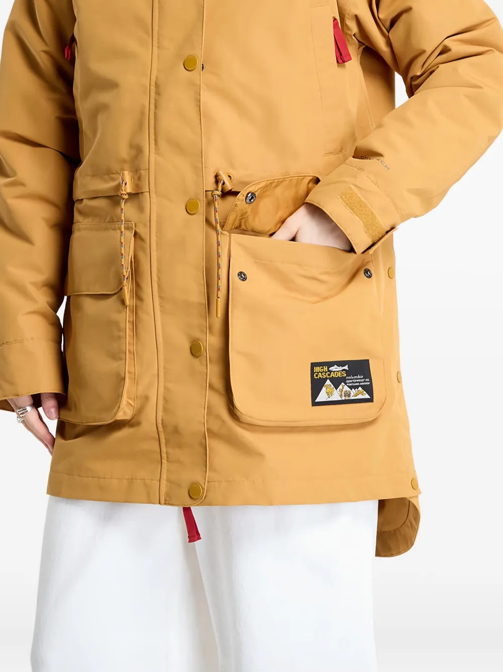 Columbia High Cascades Interchange Rain Coat In Yellow