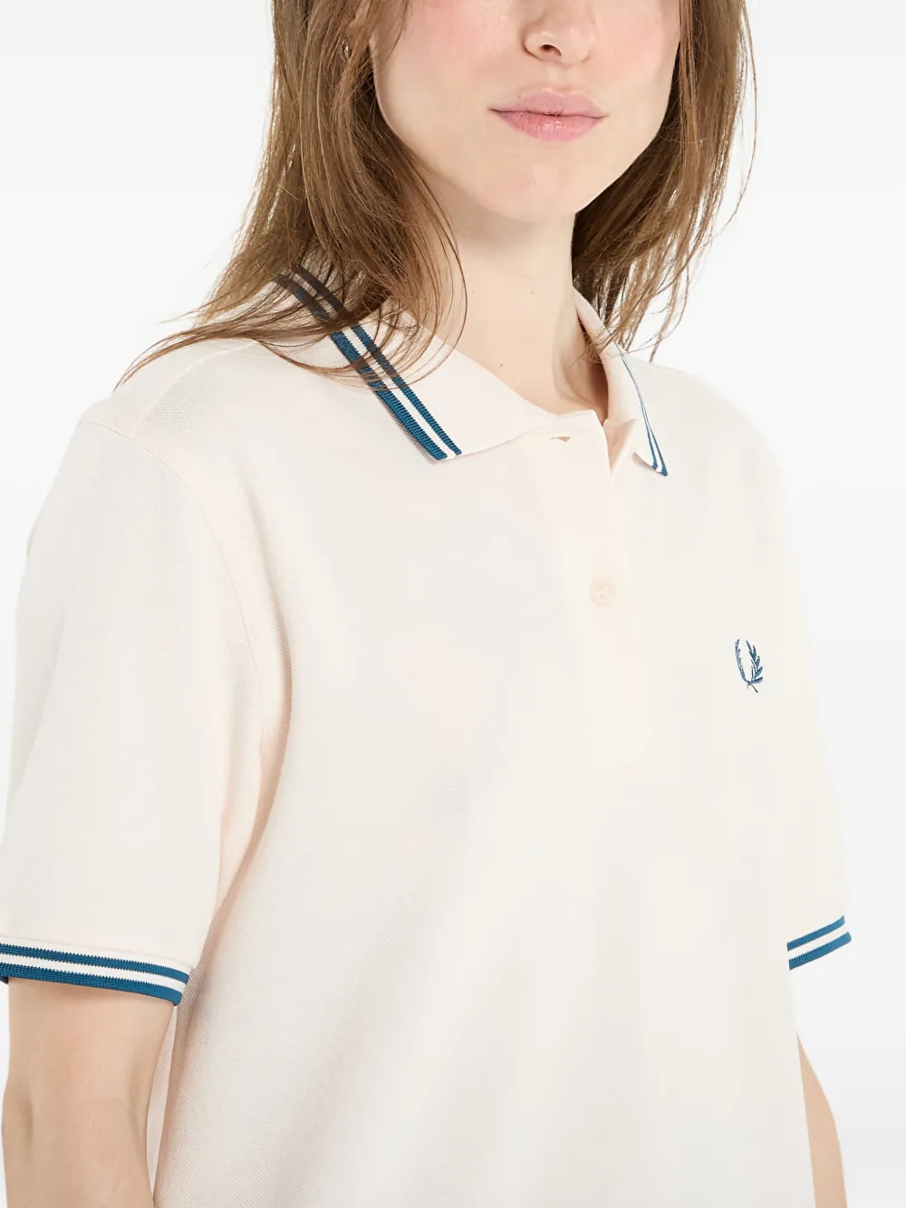 Fred Perry Striped-trim Polo Shirt In Neutral