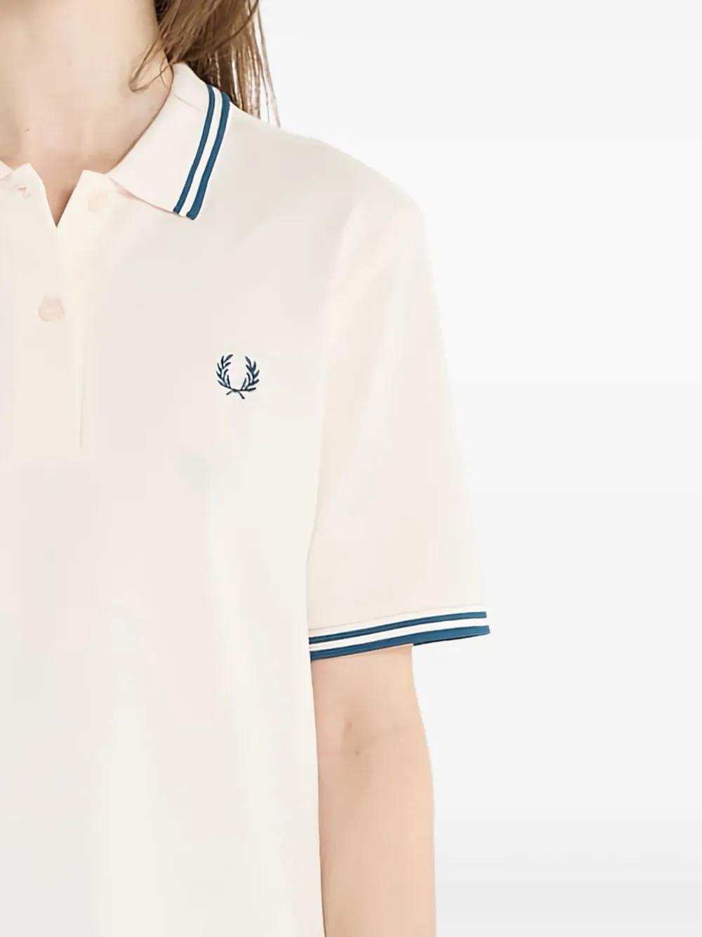 Fred Perry Poloshirt met gestreepte afwerking Beige