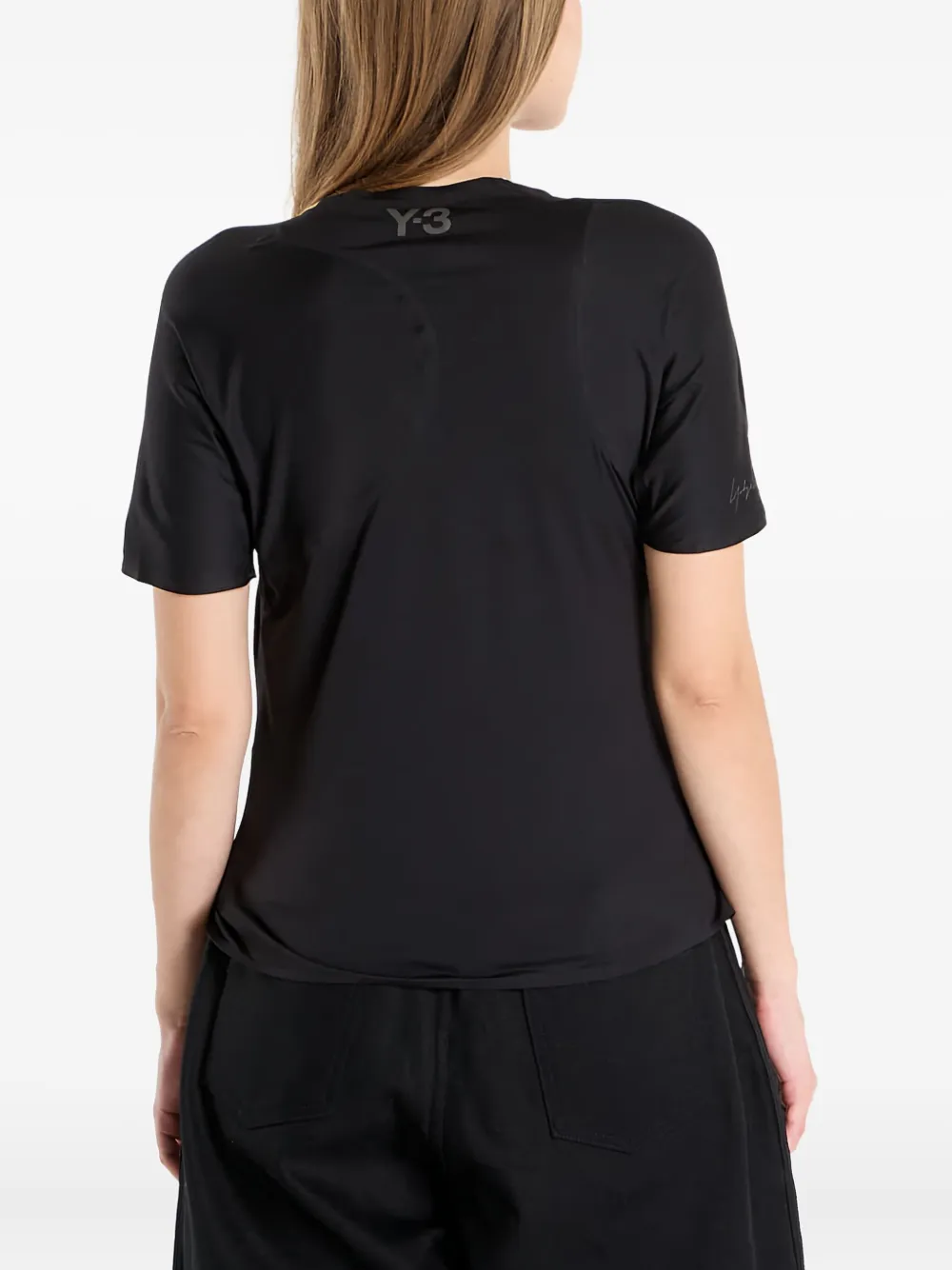 Y-3 T-shirt met logoprint Zwart