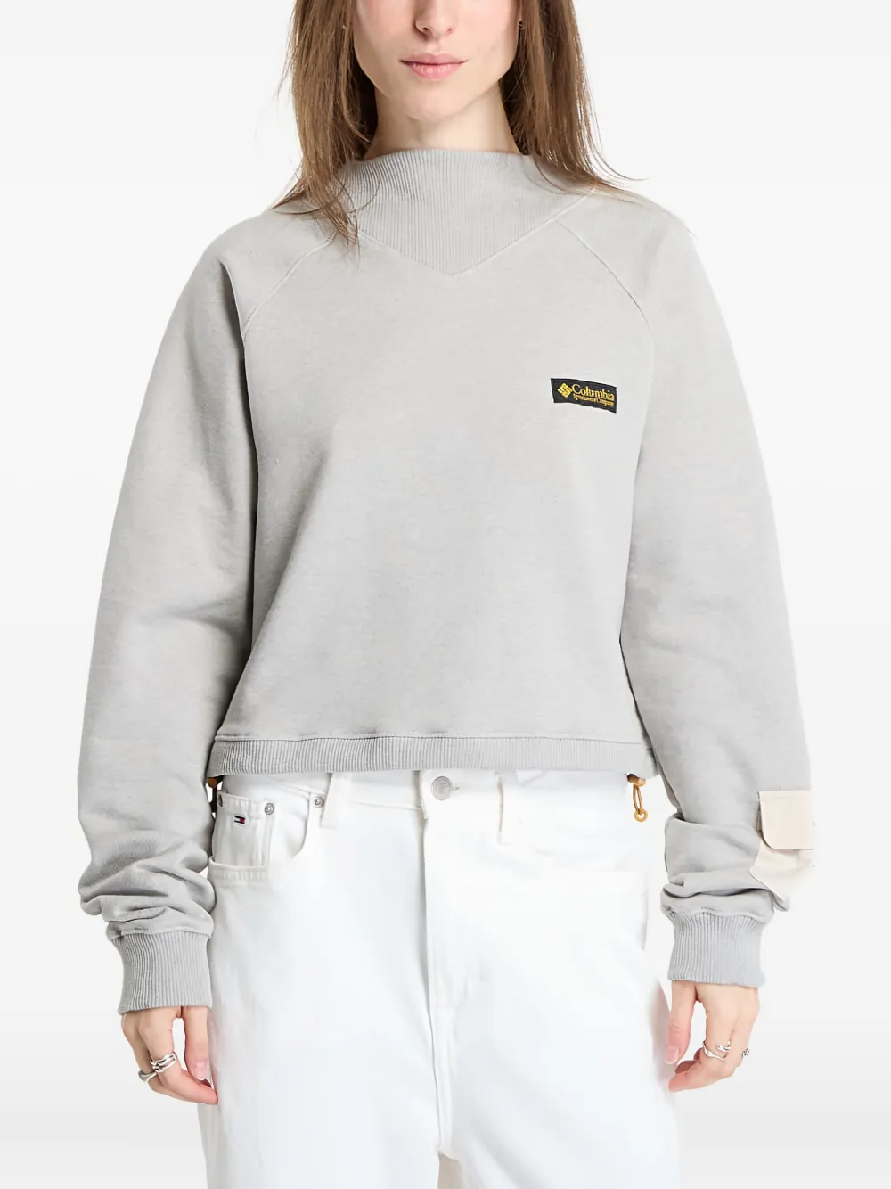 Columbia Logo-patch Sweatshirt In Gray