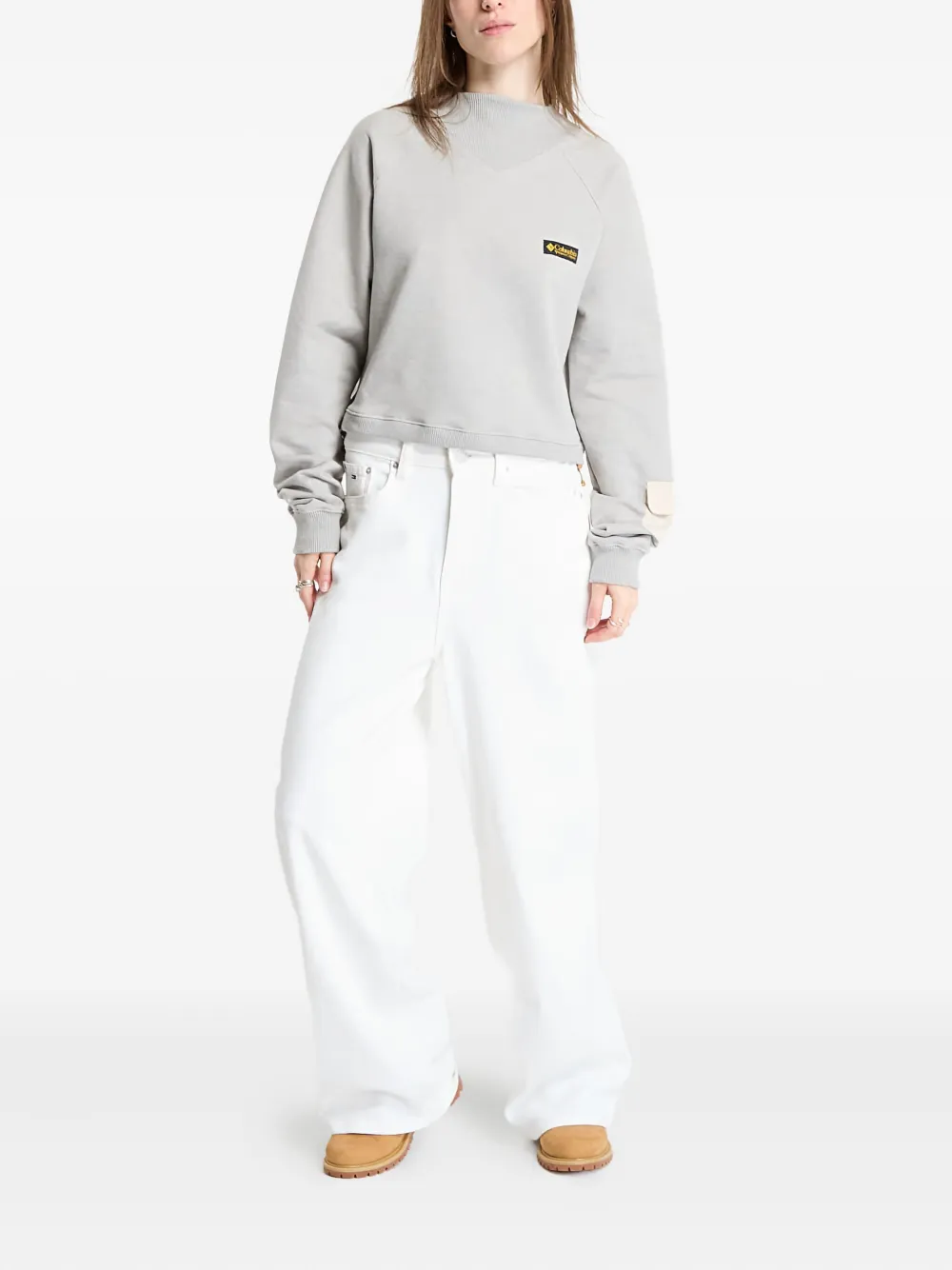 Columbia Logo-patch Sweatshirt In Gray