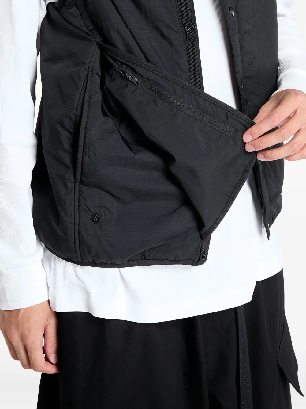 Y-3 Liner bodywarmer met knoop Zwart