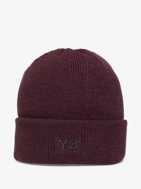Y-3 embroidered-logo beanie hat
