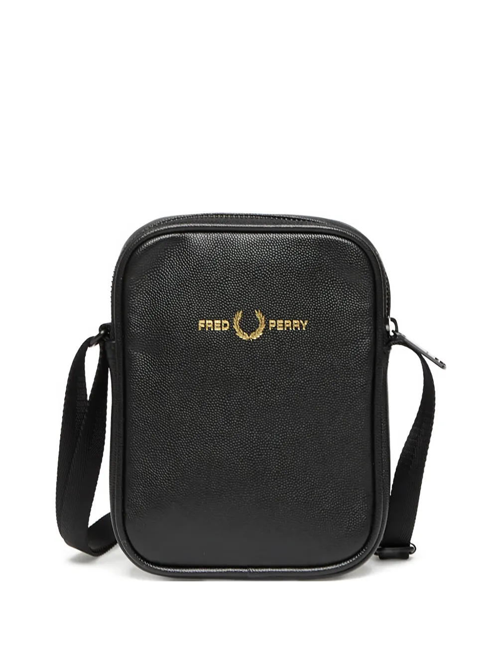 Fred Perry sac à bandoulière en cuir | noir | Image 1