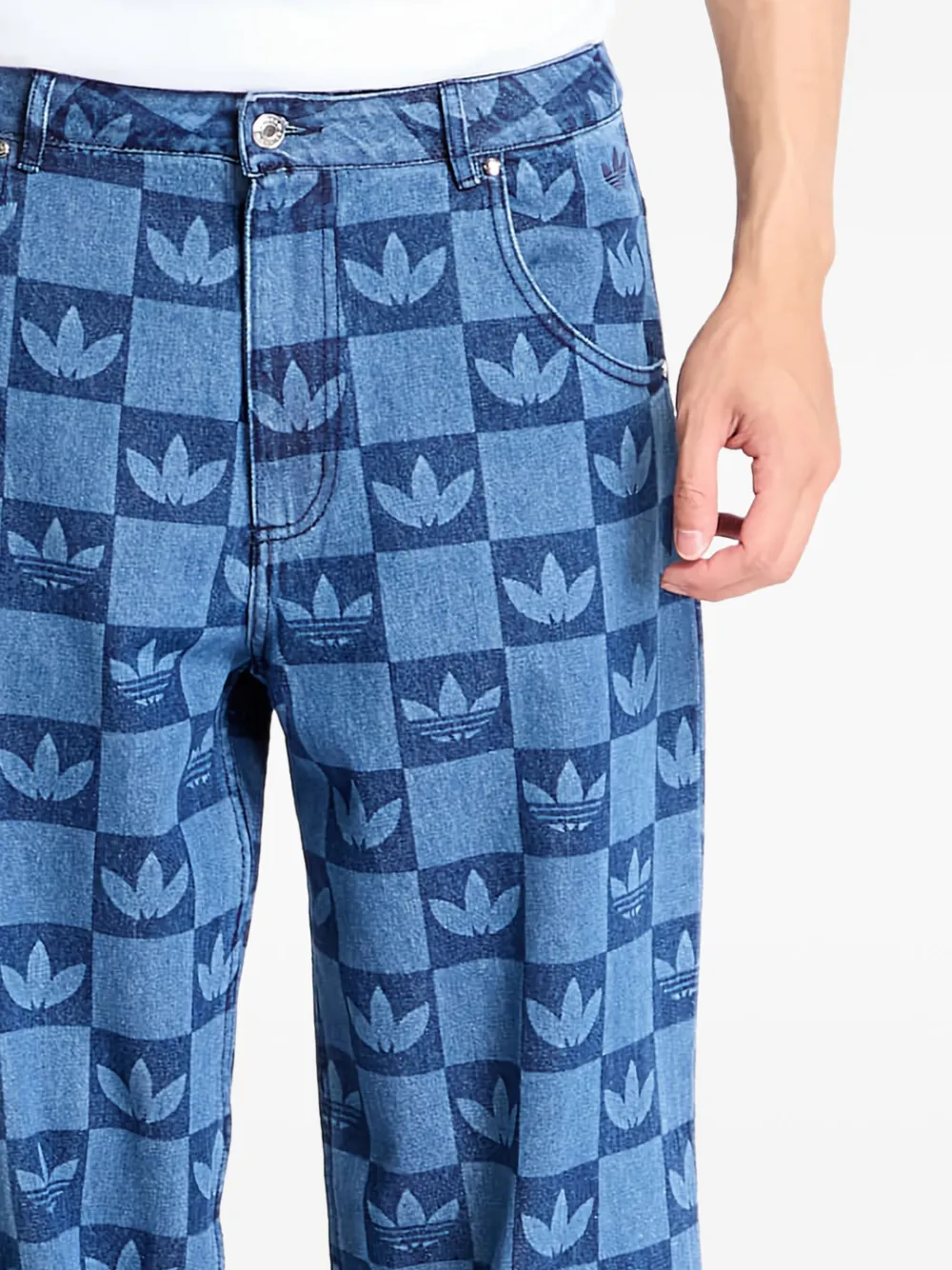 Adidas Pet met monogram - Blauw