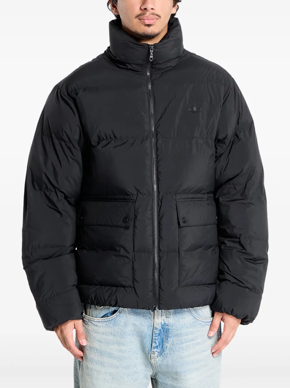 adidas chamarra capitonada con capucha | negro | Image 1