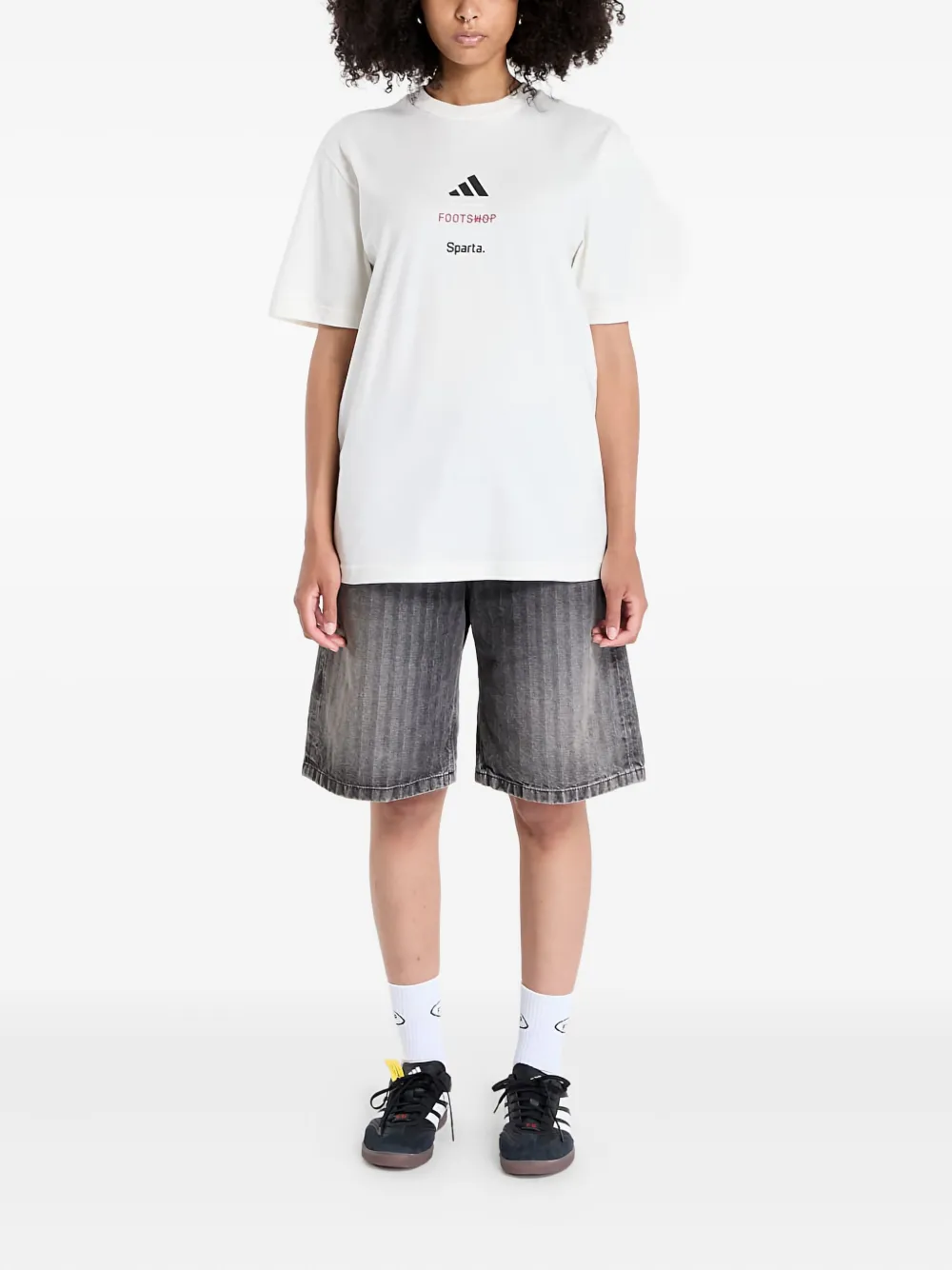 Adidas Originals X Footshop X Sparta Logo-detailed T-shirt In White